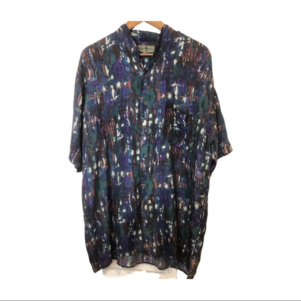 Vintage Robert Stock 100% silk shirt